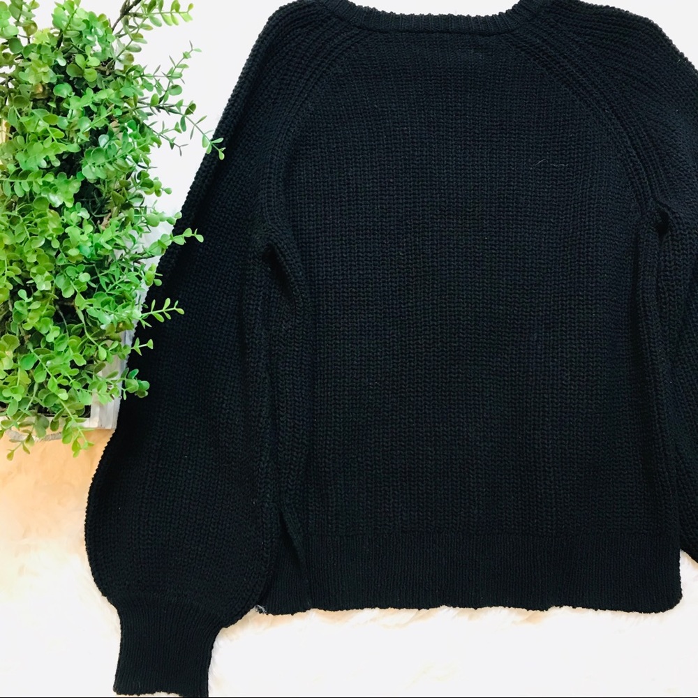 SOLD! NEW Madewell Balloon Sleeve Sweater Black XL - Picture 5 of 5